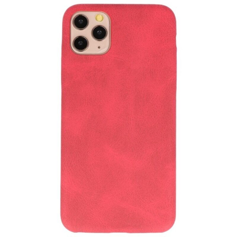 Leder Design TPU Hülle für iPhone 11 Pro Max Red