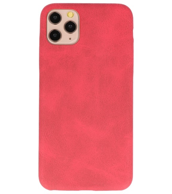 Læder Design TPU cover til iPhone 11 Pro Max Rød