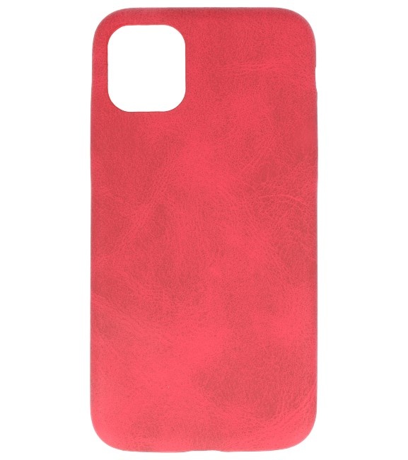 Leder Design TPU Hülle für iPhone 11 Pro Max Red