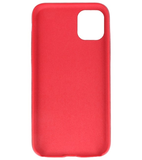 Læder Design TPU cover til iPhone 11 Pro Max Rød