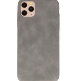 Funda de TPU de diseño de cuero para iPhone 11 Pro Max Grey