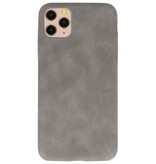 Coque en cuir TPU Design pour iPhone 11 Pro Max Gris