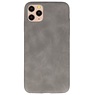 Funda de TPU de diseño de cuero para iPhone 11 Pro Max Grey