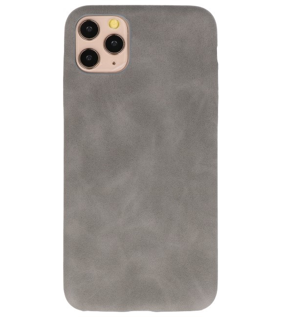 Læder Design TPU cover til iPhone 11 Pro Max Grey