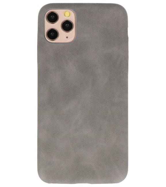 Leder Design TPU Hülle für iPhone 11 Pro Max Grey
