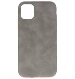 Leder Design TPU Hülle für iPhone 11 Pro Max Grey