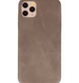 Coque en cuir TPU Design pour iPhone 11 Pro Max Dark Brown