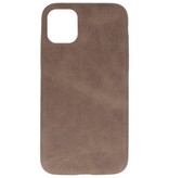 Cover in TPU di design in pelle per iPhone 11 Pro Max marrone scuro
