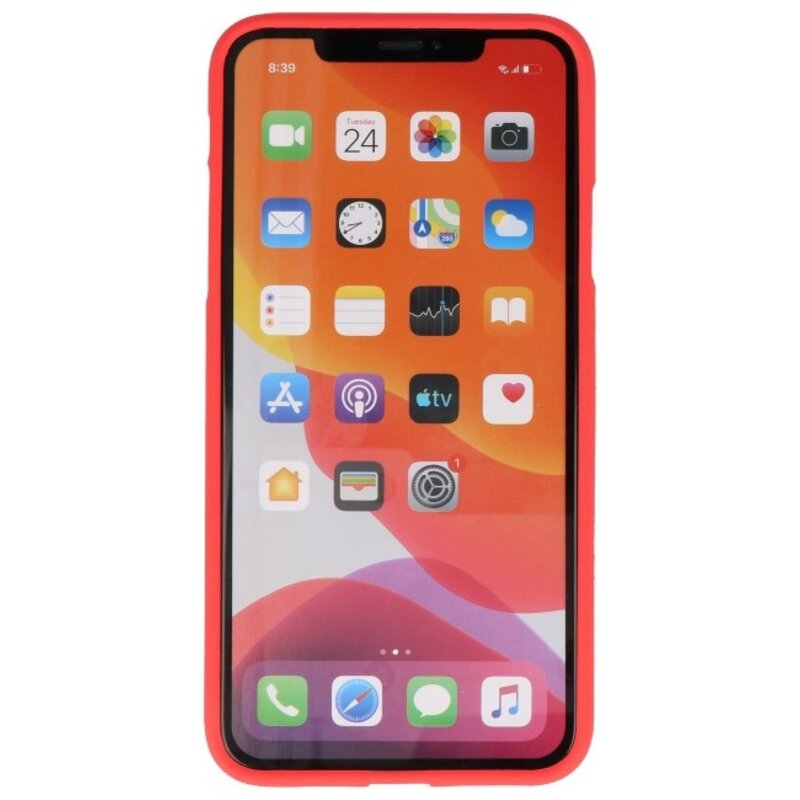 Custodia in TPU a colori per iPhone 11 Pro Max Rosso