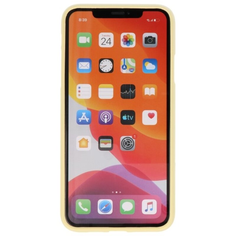 Custodia in TPU a colori per iPhone 11 Pro Max giallo