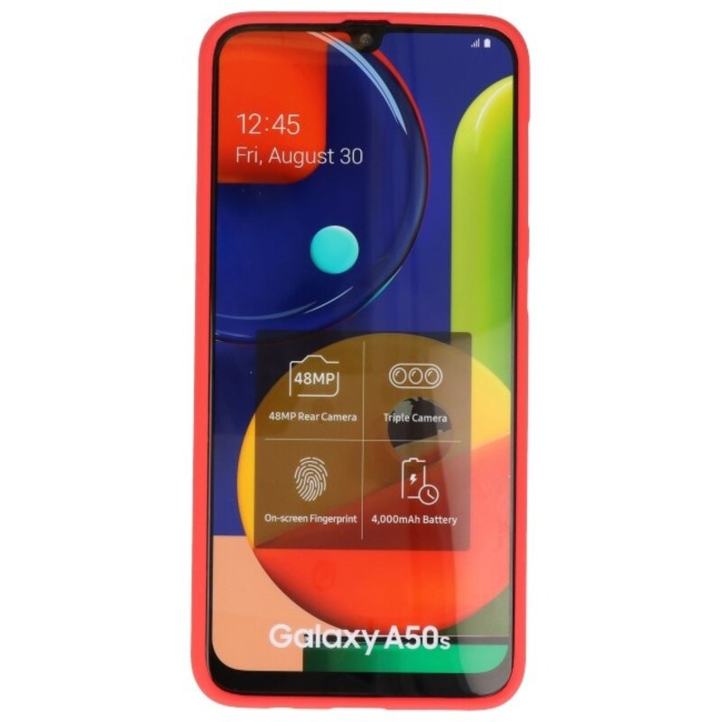 Farve TPU taske til Samsung Galaxy A50s rød