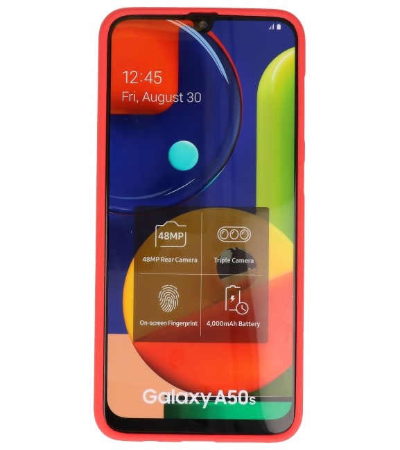Farve TPU taske til Samsung Galaxy A50s rød
