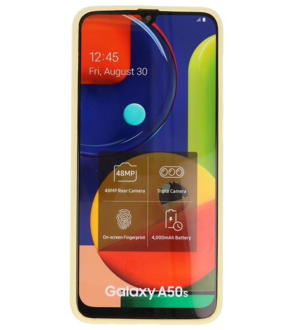 Farve TPU taske til Samsung Galaxy A50s gul