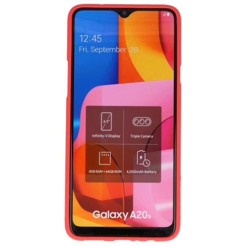 Color TPU Hoesje voor Samsung Galaxy A20s Rood