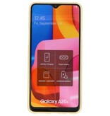 Farve TPU taske til Samsung Galaxy A20s gul