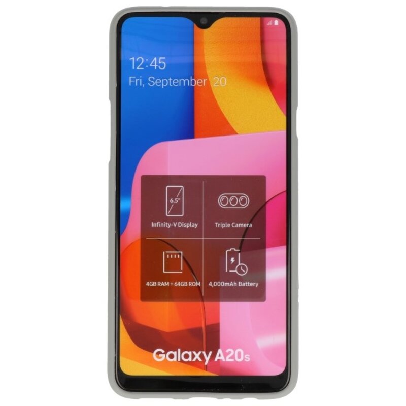 Custodia in TPU a colori per Samsung Galaxy A20s grigia