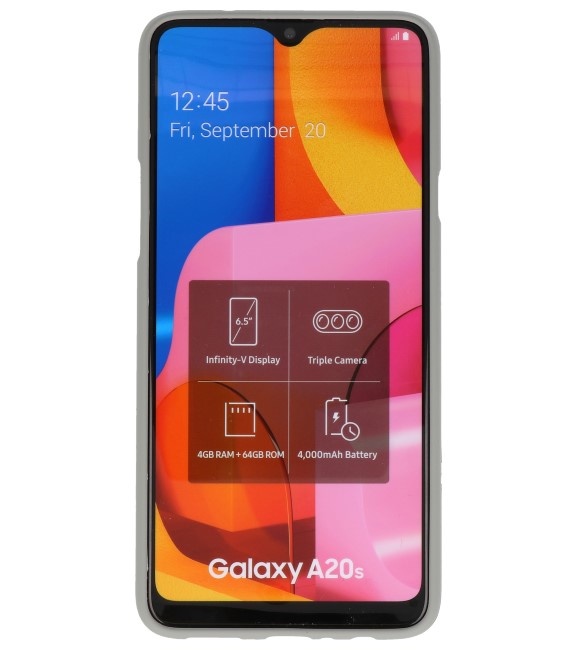 Custodia in TPU a colori per Samsung Galaxy A20s grigia