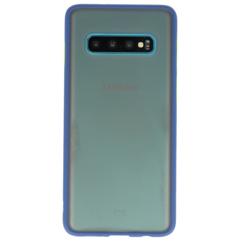 Étui rigide à combinaison de couleurs pour Galaxy S10 Bleu