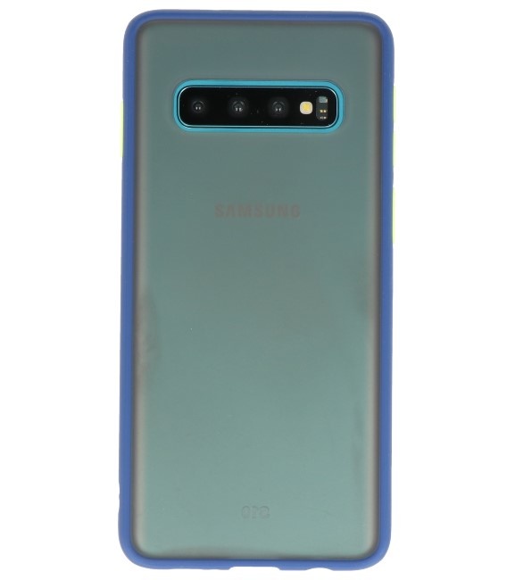 Étui rigide à combinaison de couleurs pour Galaxy S10 Bleu