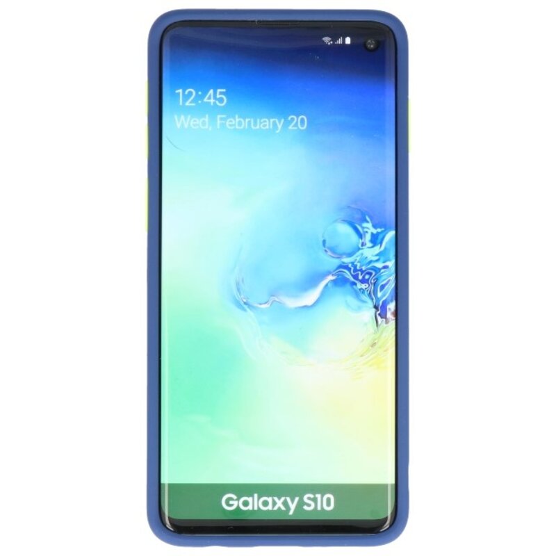 Étui rigide à combinaison de couleurs pour Galaxy S10 Bleu