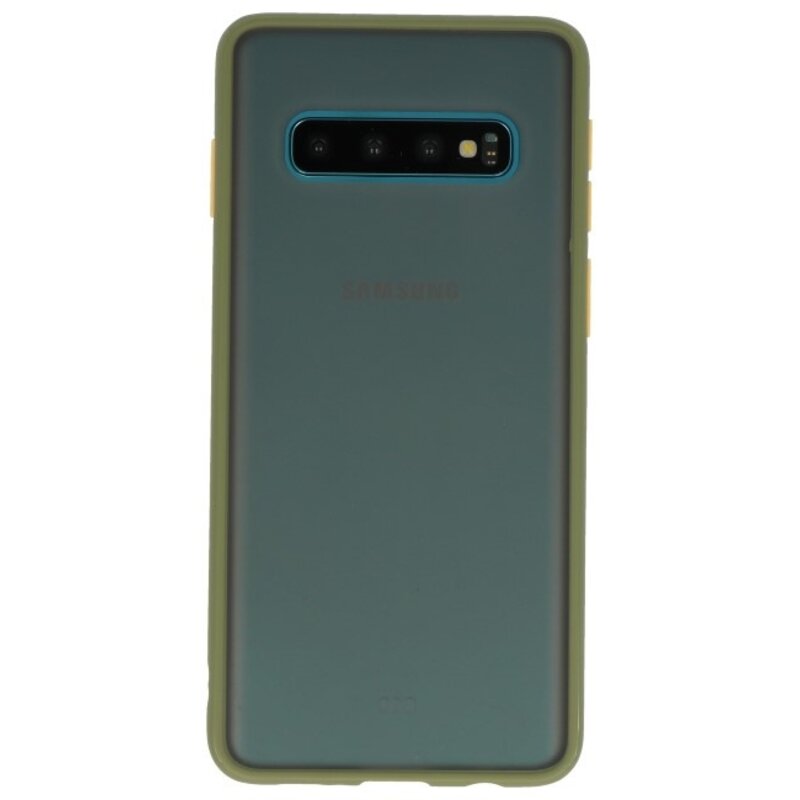 Étui rigide à combinaison de couleurs pour Galaxy S10 Vert
