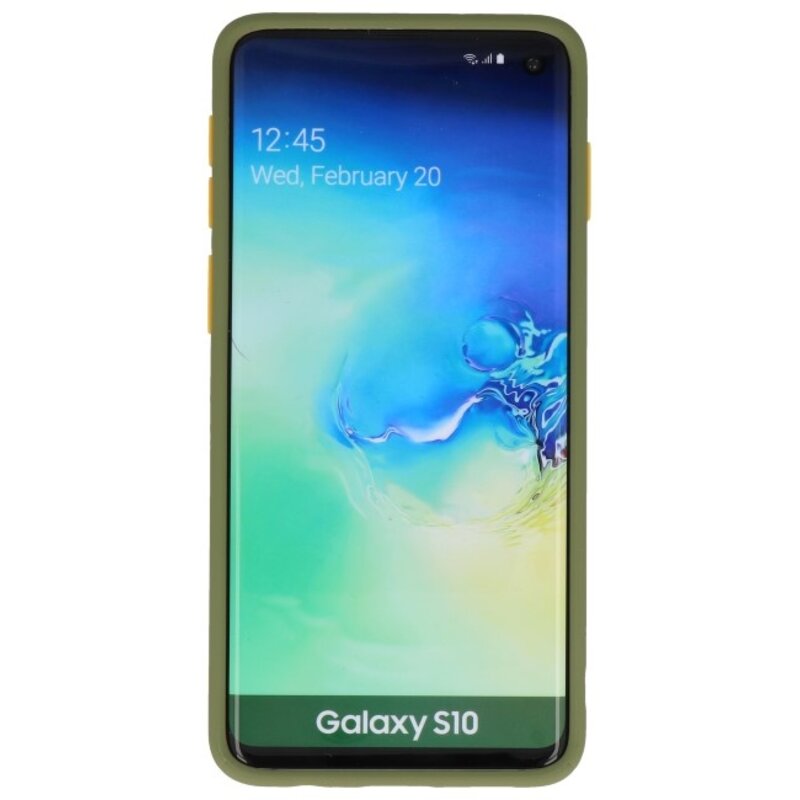 Étui rigide à combinaison de couleurs pour Galaxy S10 Vert
