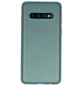 Combinación de colores Estuche rígido para Galaxy S10 Verde oscuro