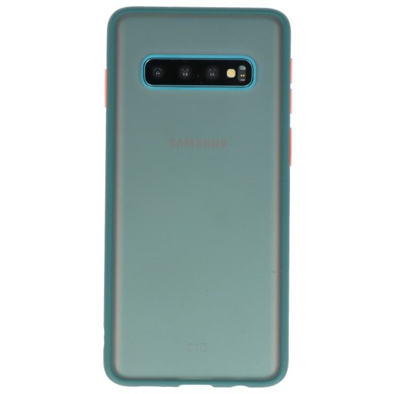 Combinazione di colori Custodia rigida per Galaxy S10 verde scuro