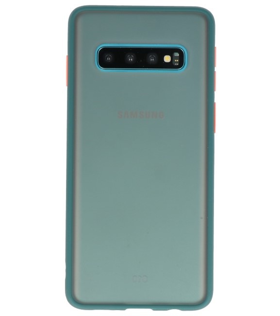 Combinación de colores Estuche rígido para Galaxy S10 Verde oscuro