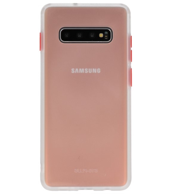 Étui rigide à combinaison de couleurs pour Galaxy S10 Plus Transparent