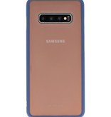 Étui rigide à combinaison de couleurs pour Galaxy S10 Plus Bleu