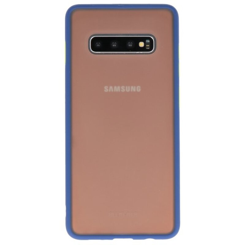 Étui rigide à combinaison de couleurs pour Galaxy S10 Plus Bleu