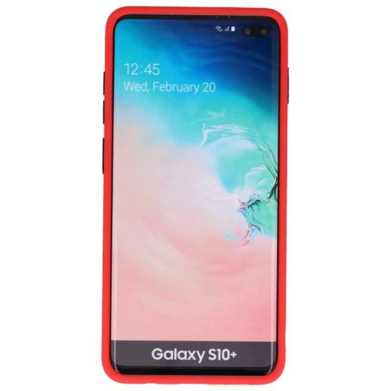 Étui rigide à combinaison de couleurs pour Galaxy S10 Plus Rouge