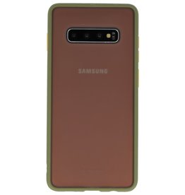 Combinazione di colori Custodia rigida per Galaxy S10 Plus verde