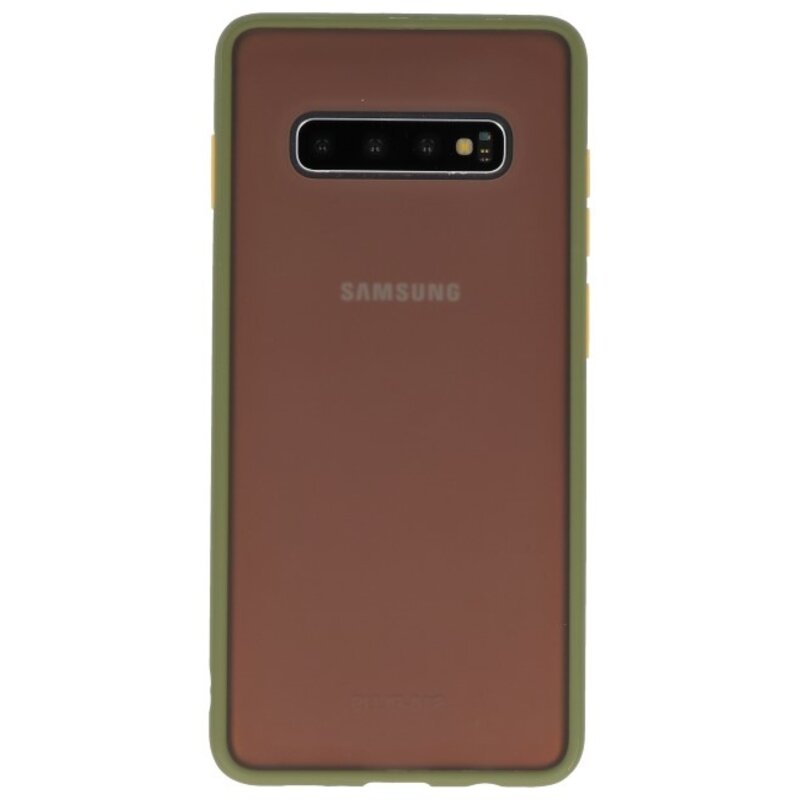 Combinación de colores Estuche rígido para Galaxy S10 Plus Verde