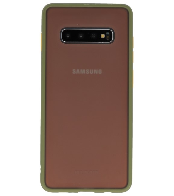 Combinación de colores Estuche rígido para Galaxy S10 Plus Verde