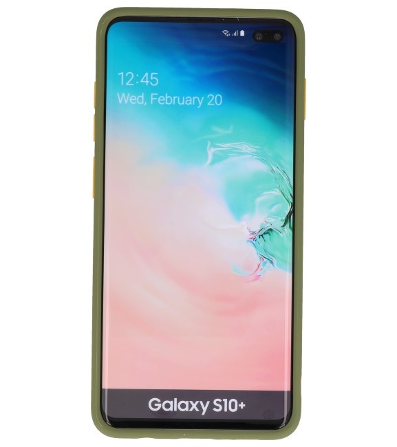 Étui rigide à combinaison de couleurs pour Galaxy S10 Plus Vert