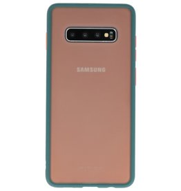 Combinación de colores Estuche rígido para Galaxy S10 Plus Verde oscuro