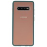 Combinación de colores Estuche rígido para Galaxy S10 Plus Verde oscuro