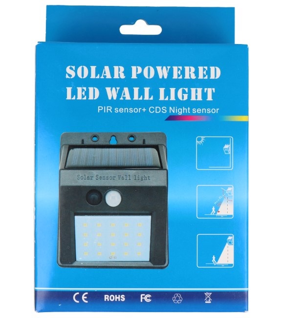 Aplique de pared solar LED 20 Led