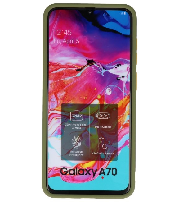 Étui rigide à combinaison de couleurs pour Galaxy A70 Vert