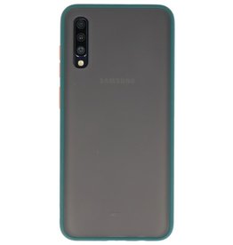 Étui rigide à combinaison de couleurs pour Galaxy A70 vert foncé