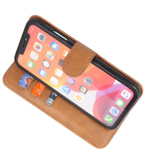 Étuis de portefeuille Bookstyle Cover pour iPhone 11 Brown