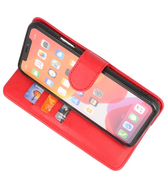 Étuis de portefeuille Bookstyle Cover pour iPhone 11 Pro Red