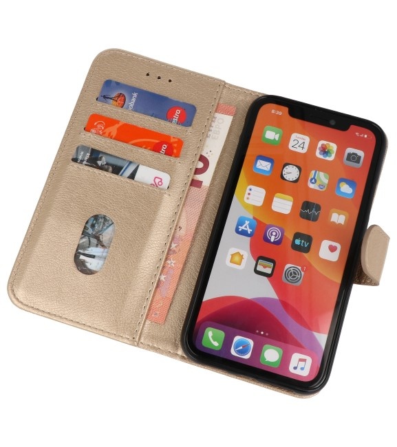 Bookstyle Wallet Cases Hoes voor iPhone 11 Pro Goud