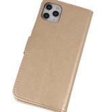 Bookstyle Wallet Cases Hoes voor iPhone 11 Pro Goud