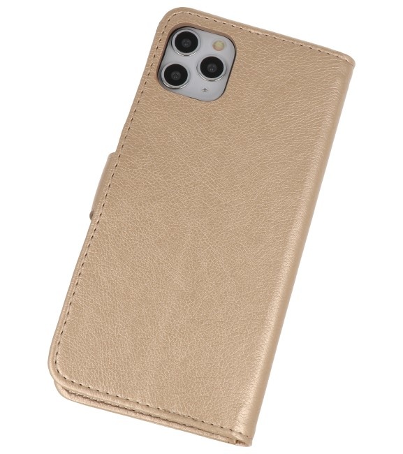 Bookstyle Wallet Cases Hoes voor iPhone 11 Pro Goud