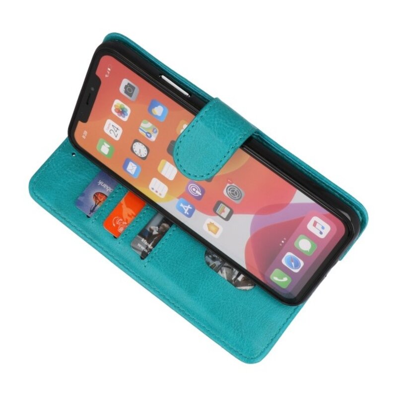 Bookstyle Wallet Cases Hülle für iPhone 11 Pro Grün