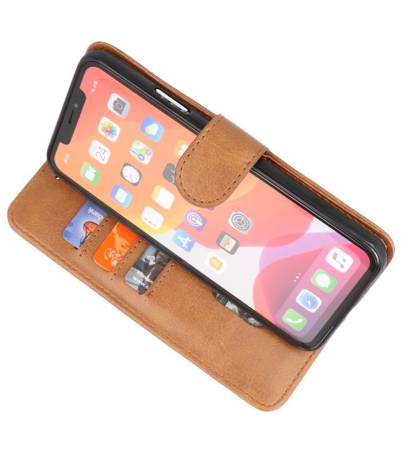 Bookstyle Wallet Cases Hoes voor iPhone 11 Pro Bruin