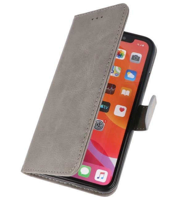 Bookstyle Wallet Cases Hoes voor iPhone 11 Pro Grijs